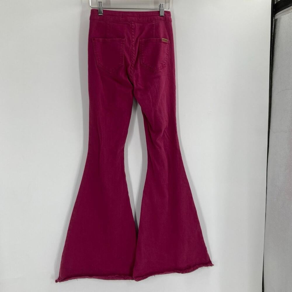 Rock & Roll Cowgirl Burgundy Bell Bottom Jeans Rodeo Women’s Western 25x36 - Picture 4 of 11